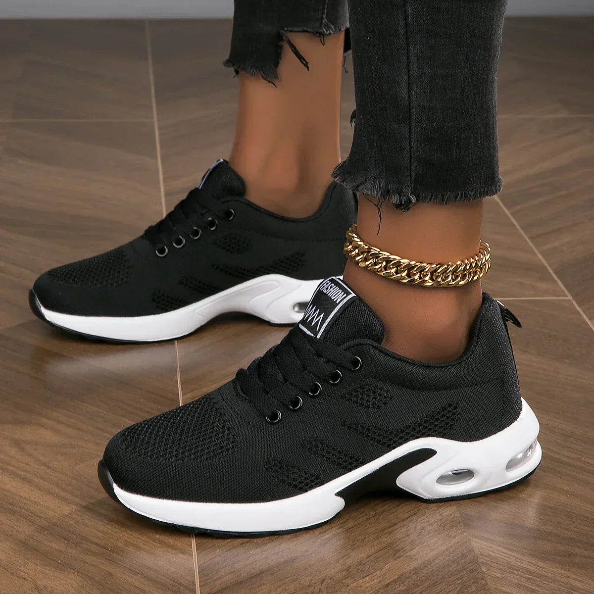 Women's Breathable Lightweight White Running Shoes