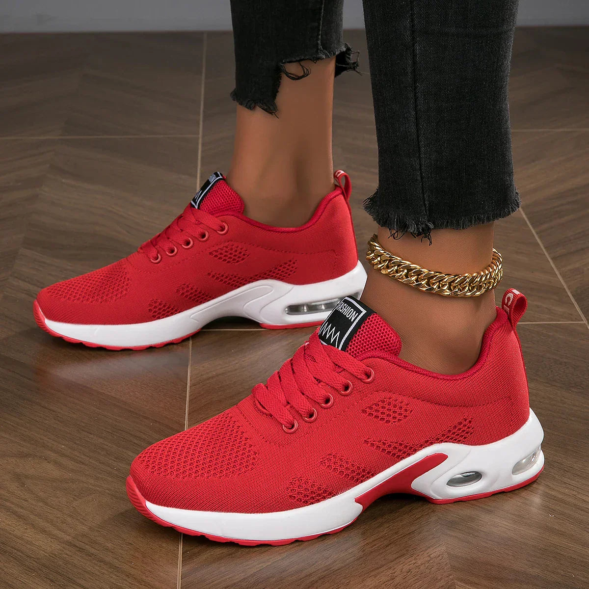 Women's Breathable Lightweight White Running Shoes