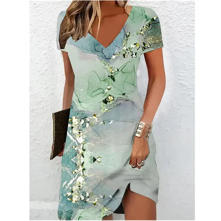 Valenzora | Beiges Glitzer-Cocktailkleid
