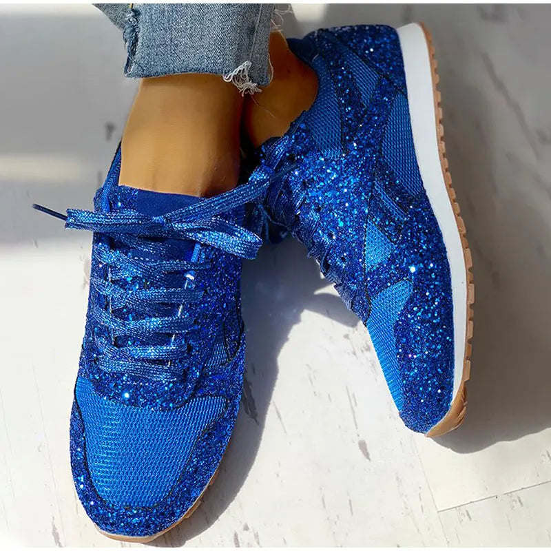 Valenzora | Glittery sequined sports shoes