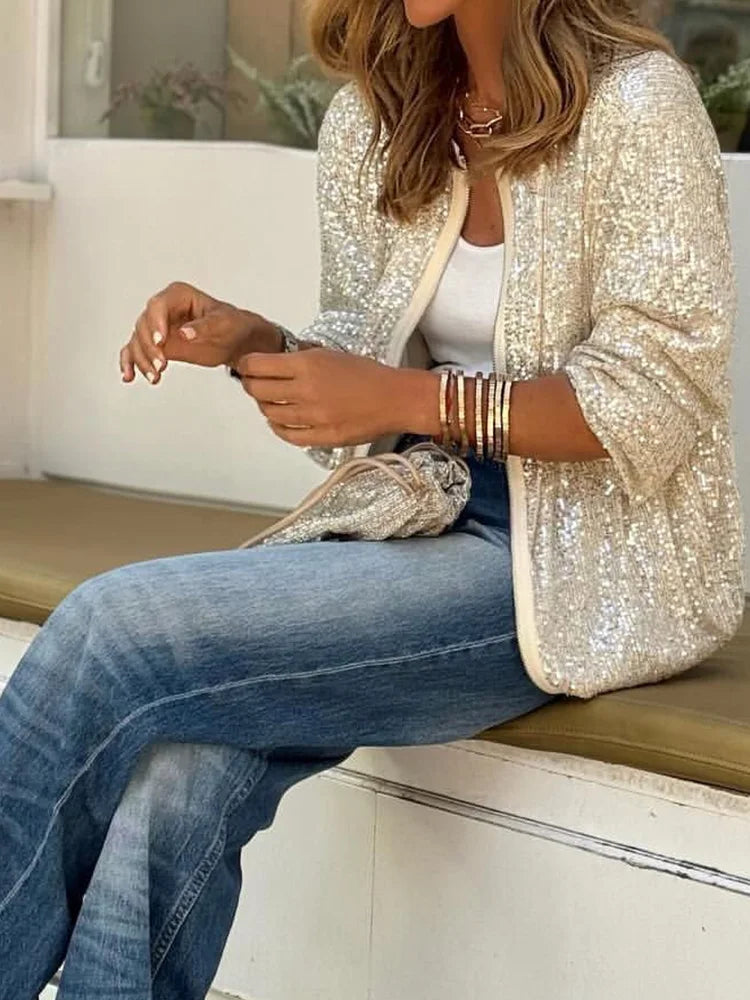 Valenzora | Sequin Loungewear Jacket for Women