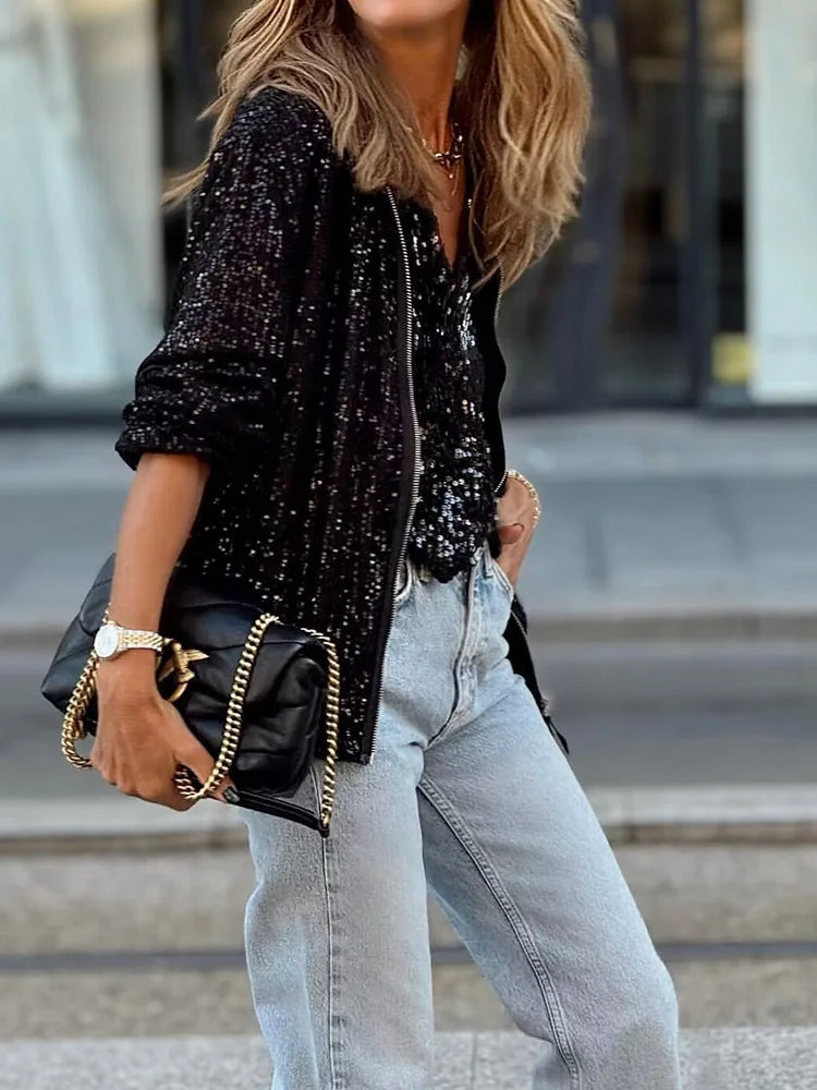 Valenzora | Sequin Loungewear Jacket for Women