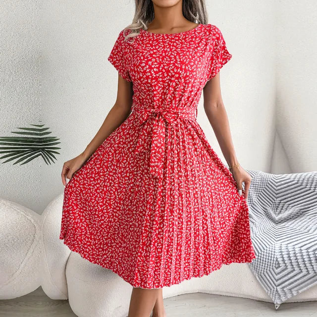 Veronica™ - Summery chiffon dress with floral pattern
