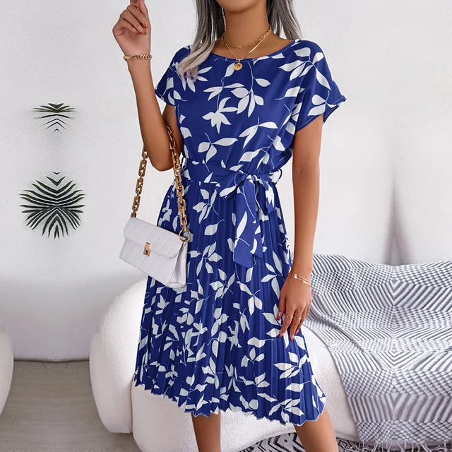 Veronica™ - Summery chiffon dress with floral pattern