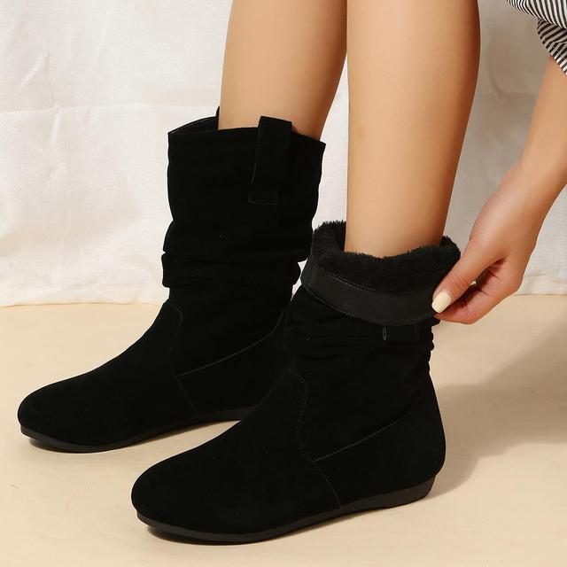 Valenzora | Plüschstiefel mit flachen Sohlen
