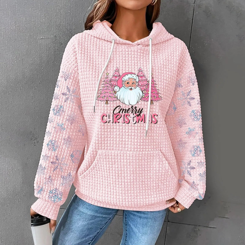 Weihnachts-Print-Kapuzenpullover