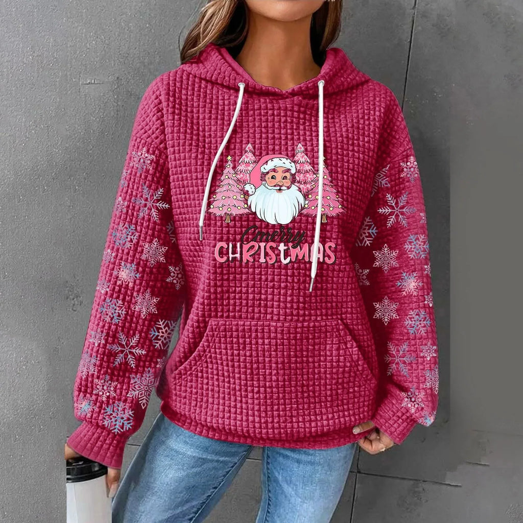 Weihnachts-Print-Kapuzenpullover