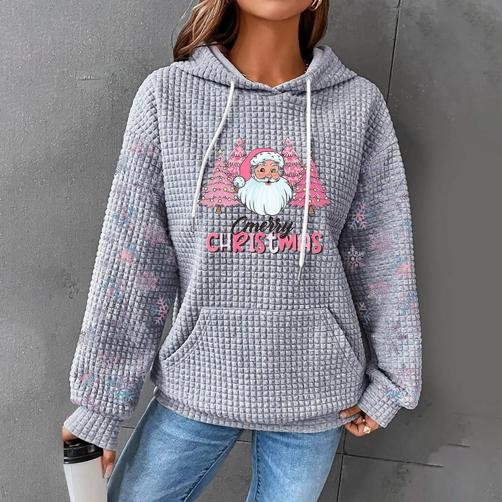 Weihnachts-Print-Kapuzenpullover