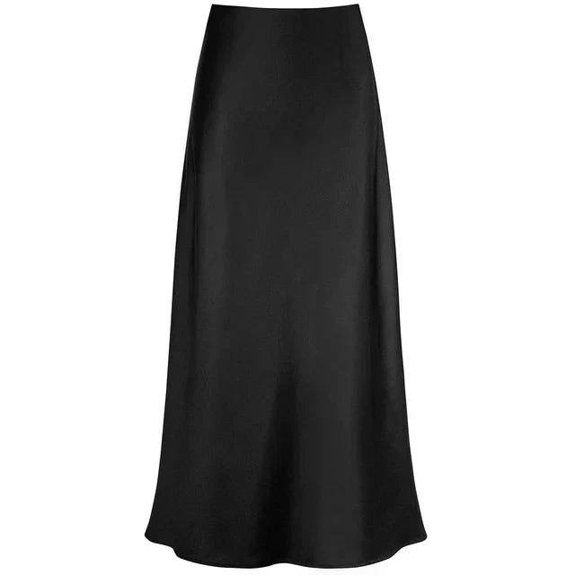 Valenzora | Fashion Long Shiny Satin Skirt