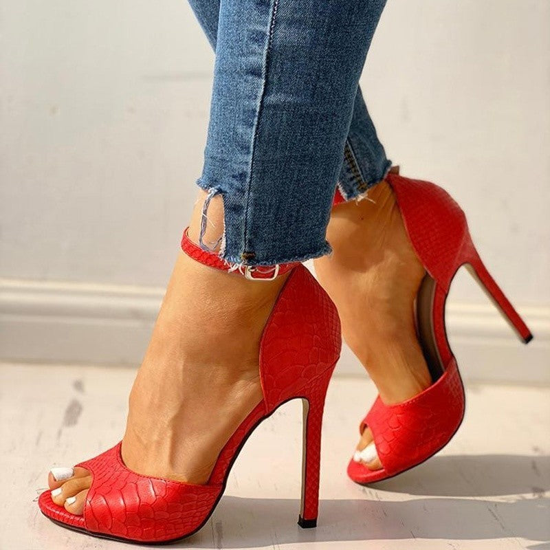 Valenzora | Peep-Toe-Sandalette mit Stilettoabsatz