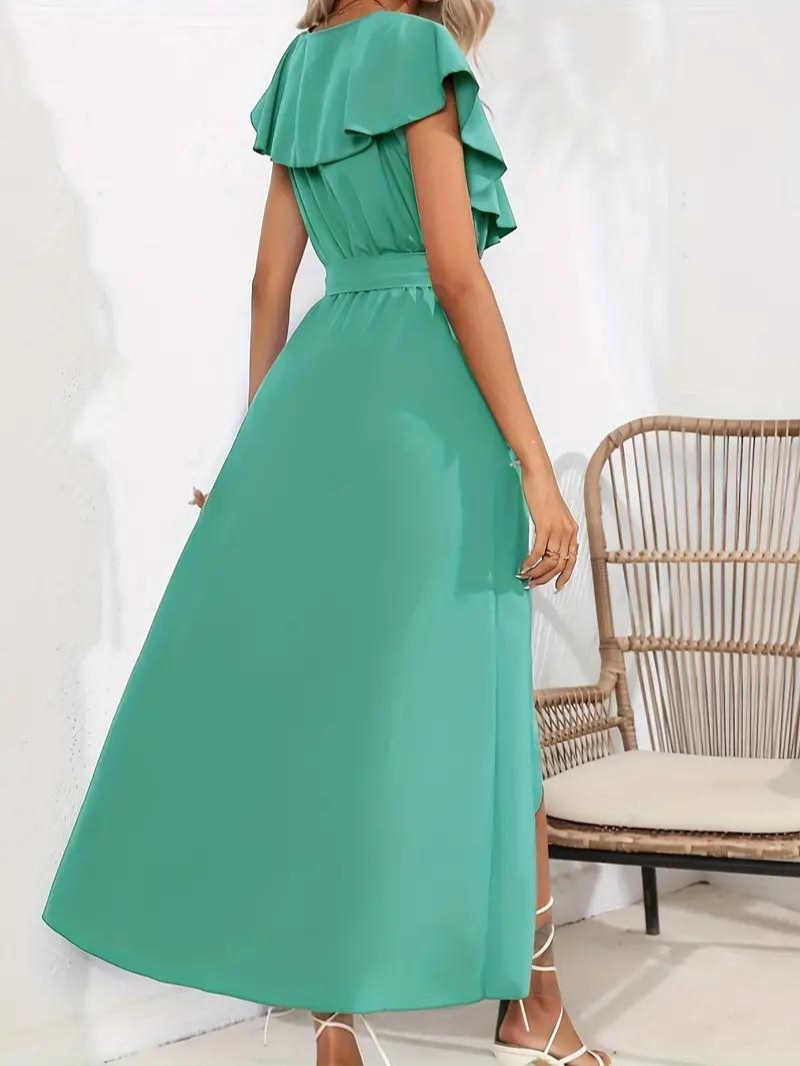 Valenzora | Fließendes, elegantes V-Ausschnitt-Kleid