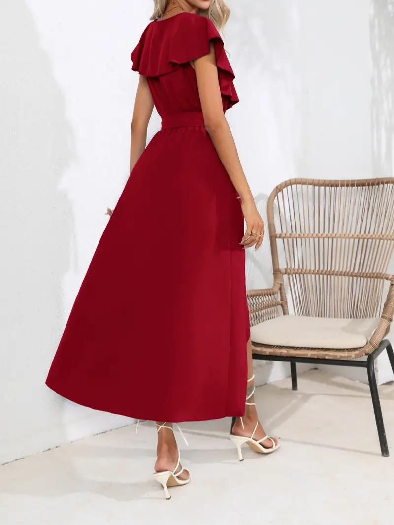 Valenzora | Fließendes, elegantes V-Ausschnitt-Kleid