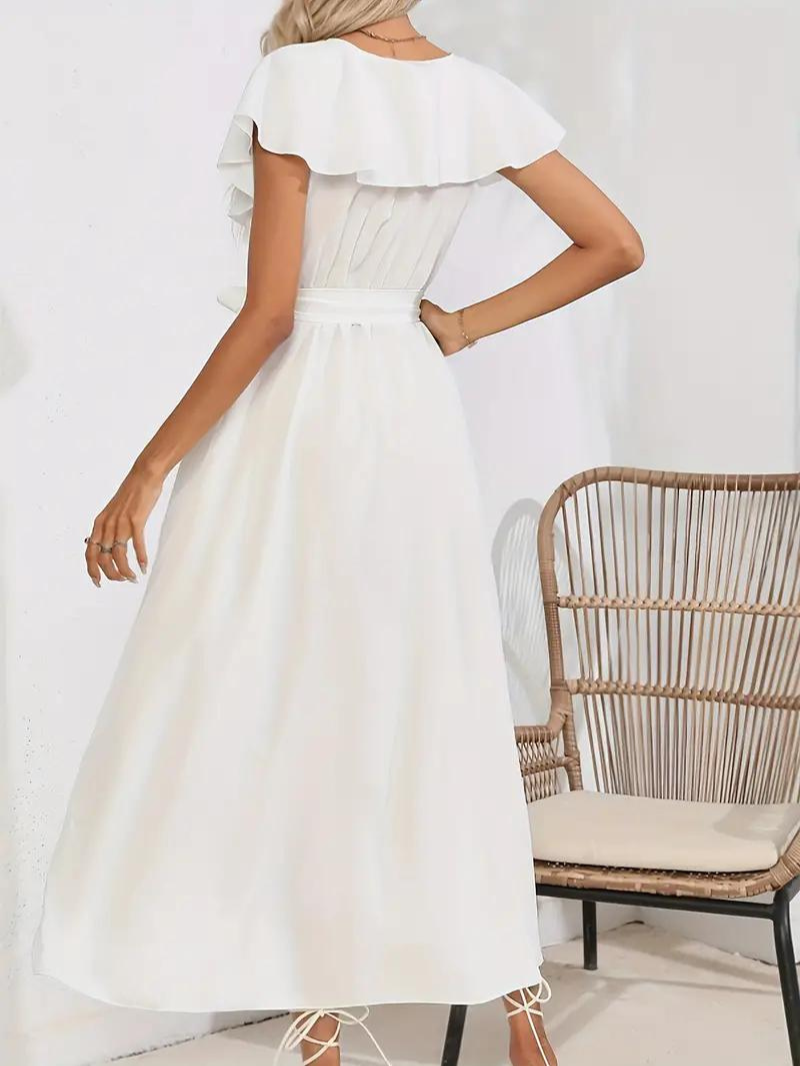 Valenzora | Fließendes, elegantes V-Ausschnitt-Kleid