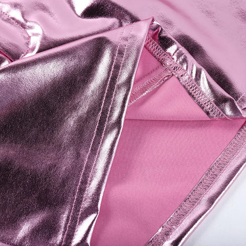 Valenzora - Bright mini skirt in metallic look