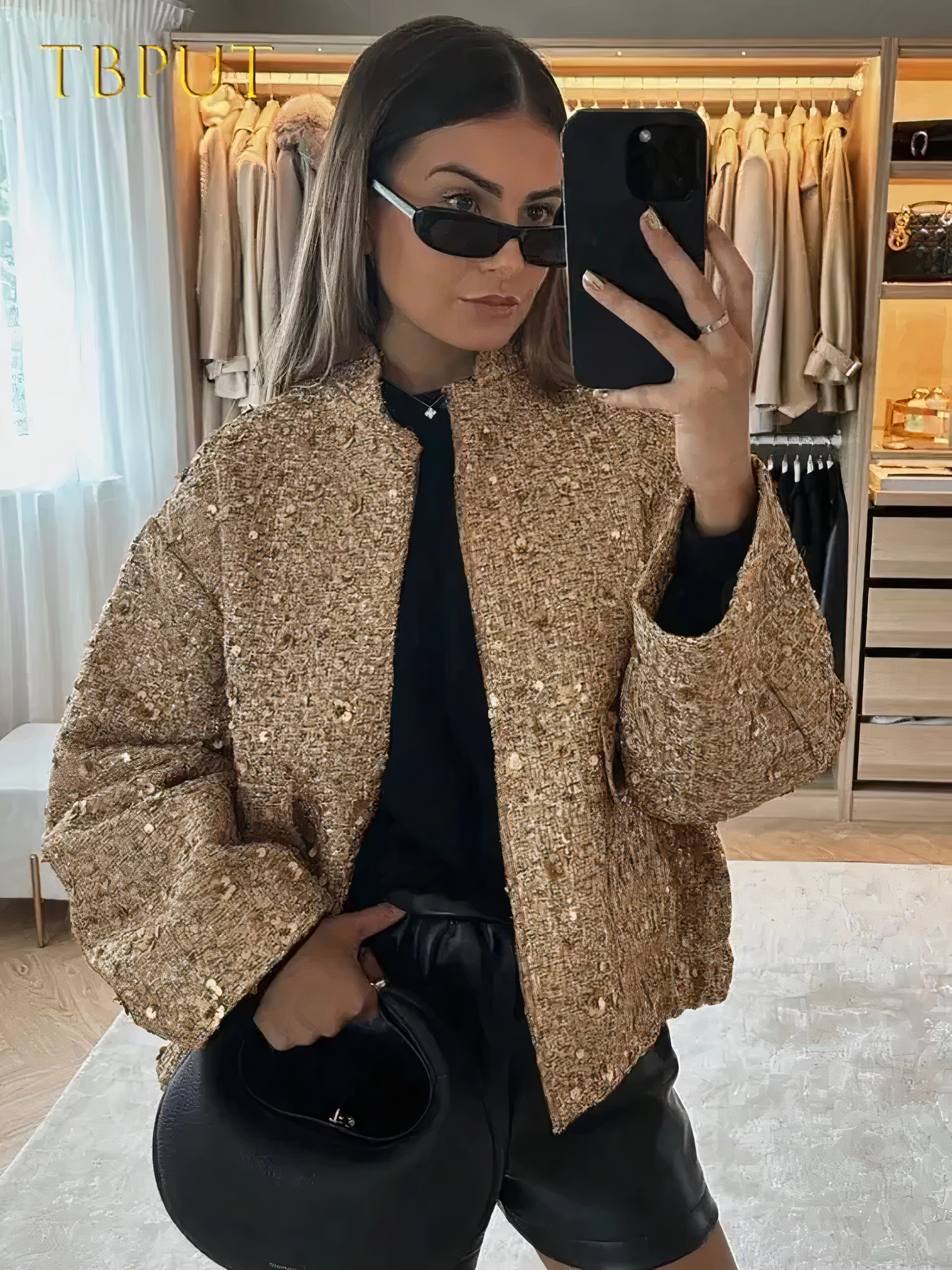 Valenzora | Gold sequined jacket