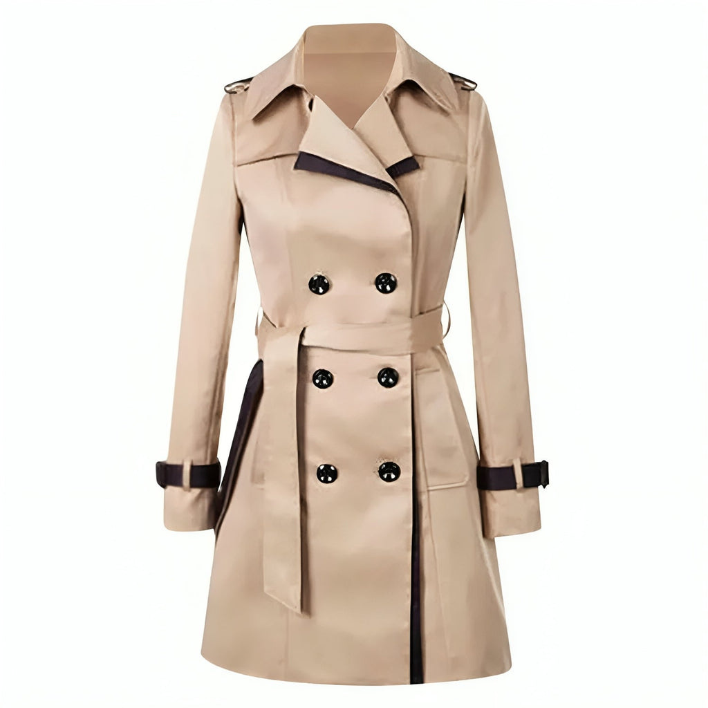Valenzora | Eleganter zweireihiger Windbreaker-Trenchcoat