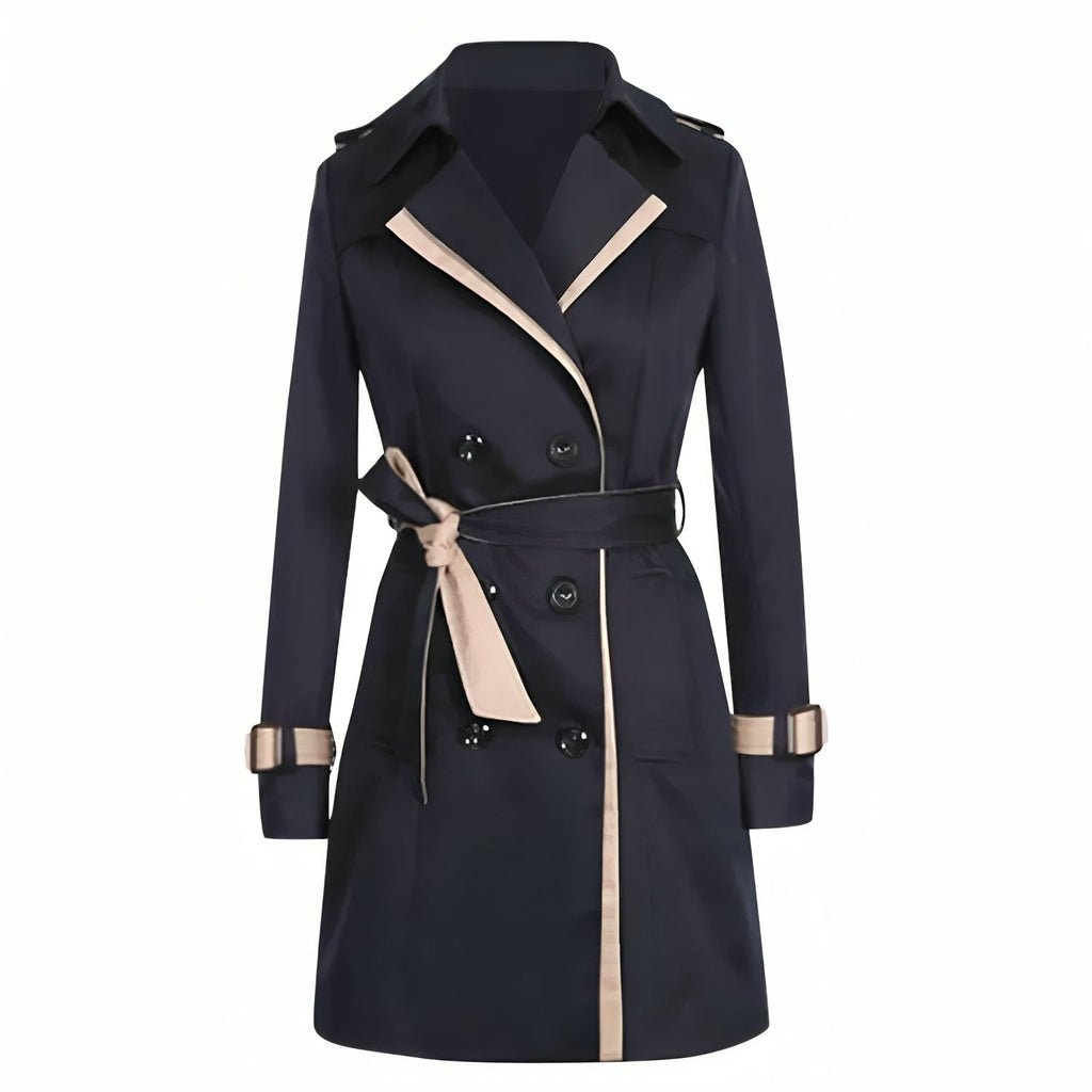 Valenzora | Eleganter zweireihiger Windbreaker-Trenchcoat