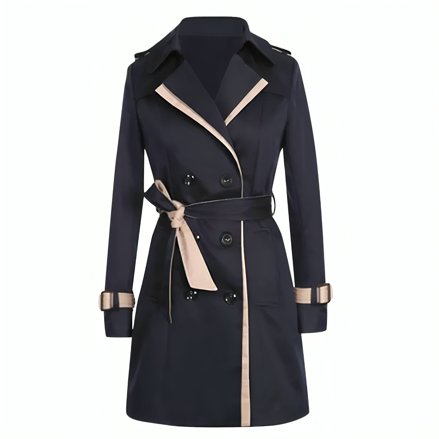 Valenzora | Eleganter zweireihiger Windbreaker-Trenchcoat