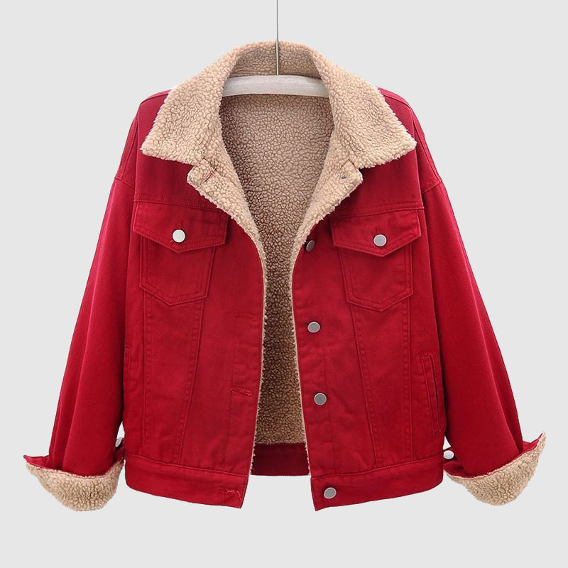 Valenzora | Stylish velvet denim jacket for women