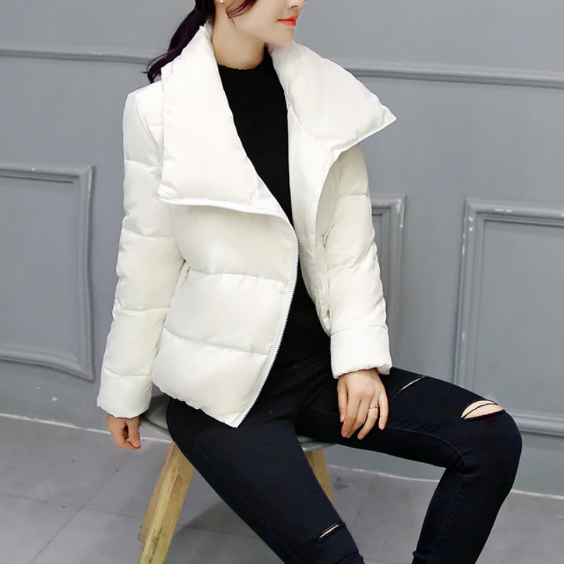 Valenzora | Women's winter jacket with asymmetrical collar