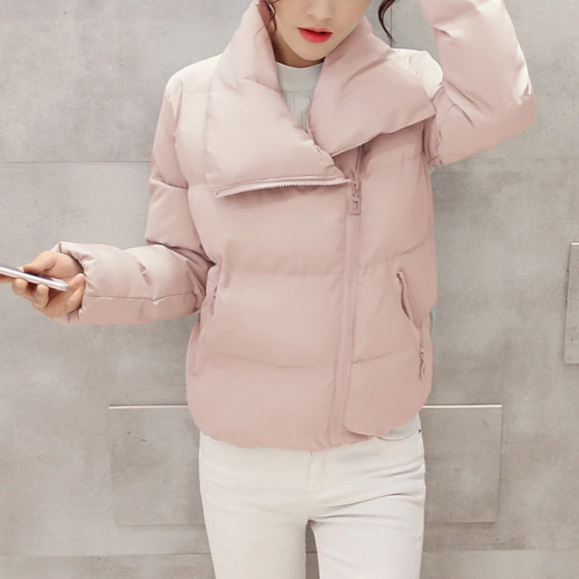 Valenzora | Women's winter jacket with asymmetrical collar