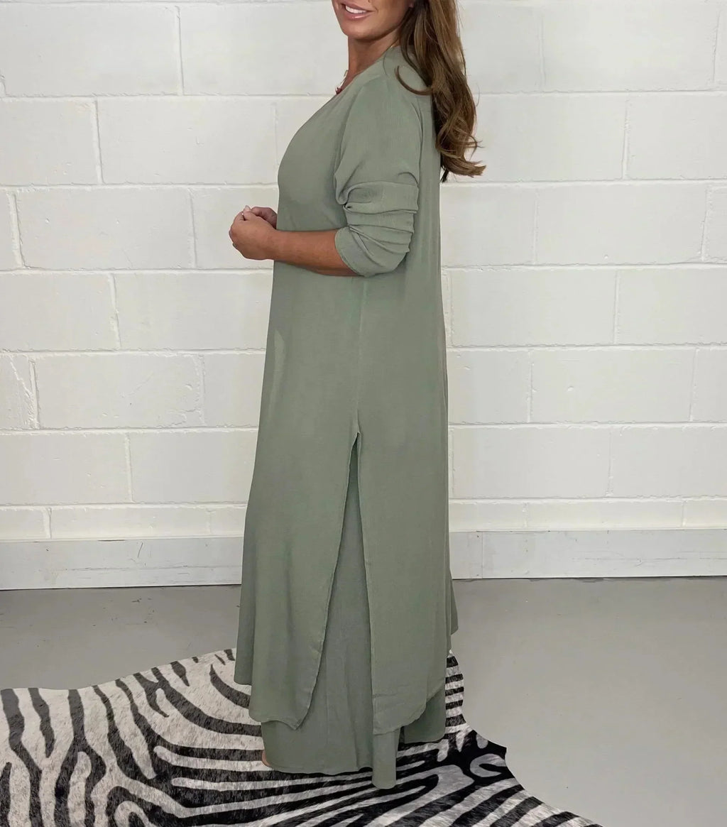 Valenzora | Set Long Sleeves Wide Leg Matching Set Women's Clothing