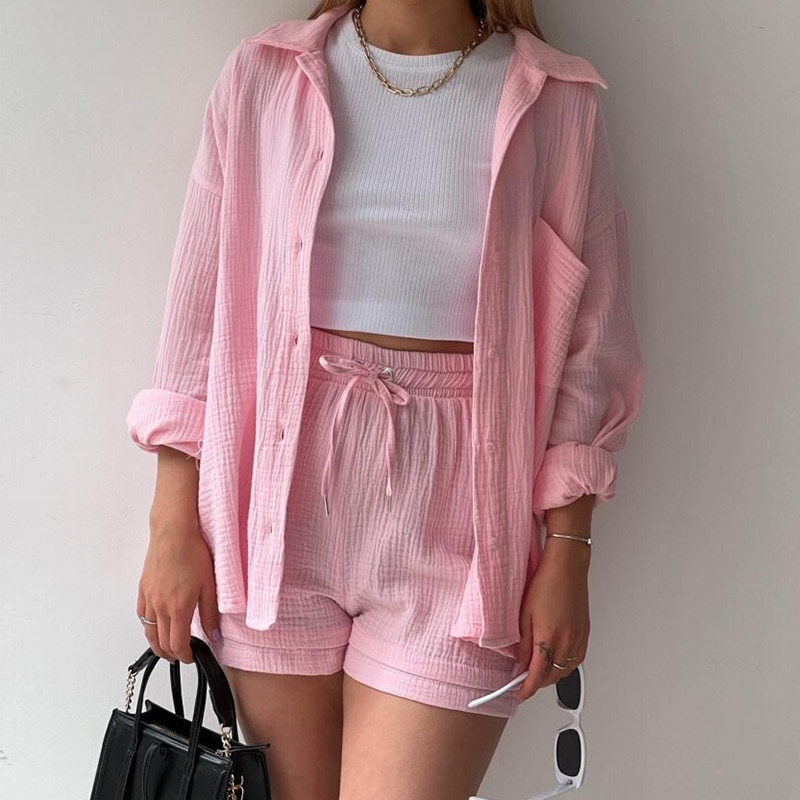 Valenzora | Set Loose Fit Summer Lounge Set Linen Set Womens