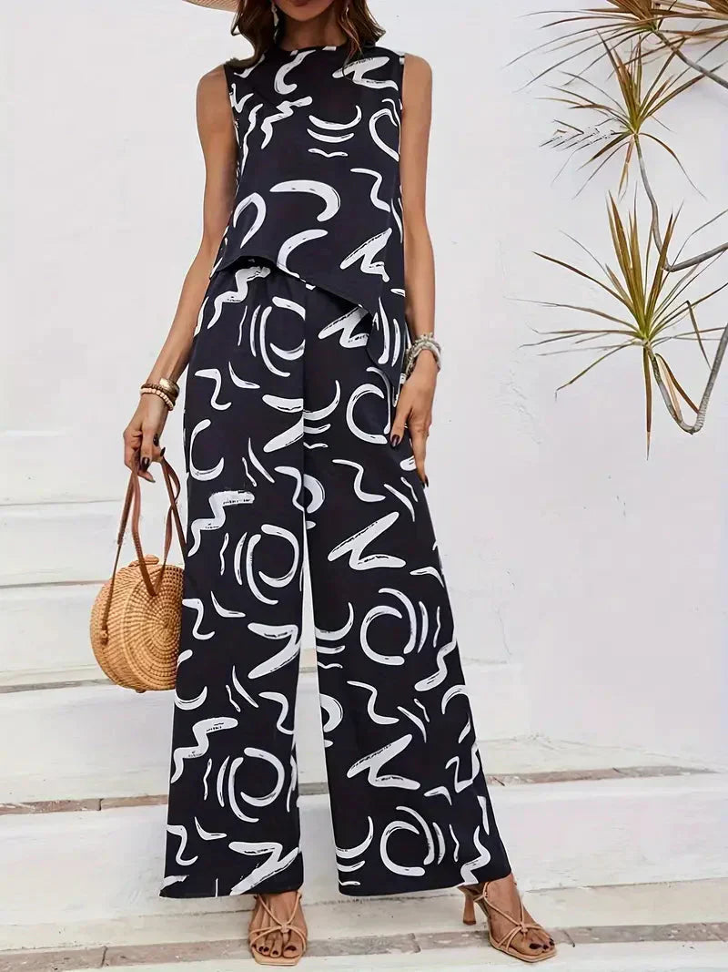 Valenzora | Wide Leg High Waist Set Matching Set Women's Clothing