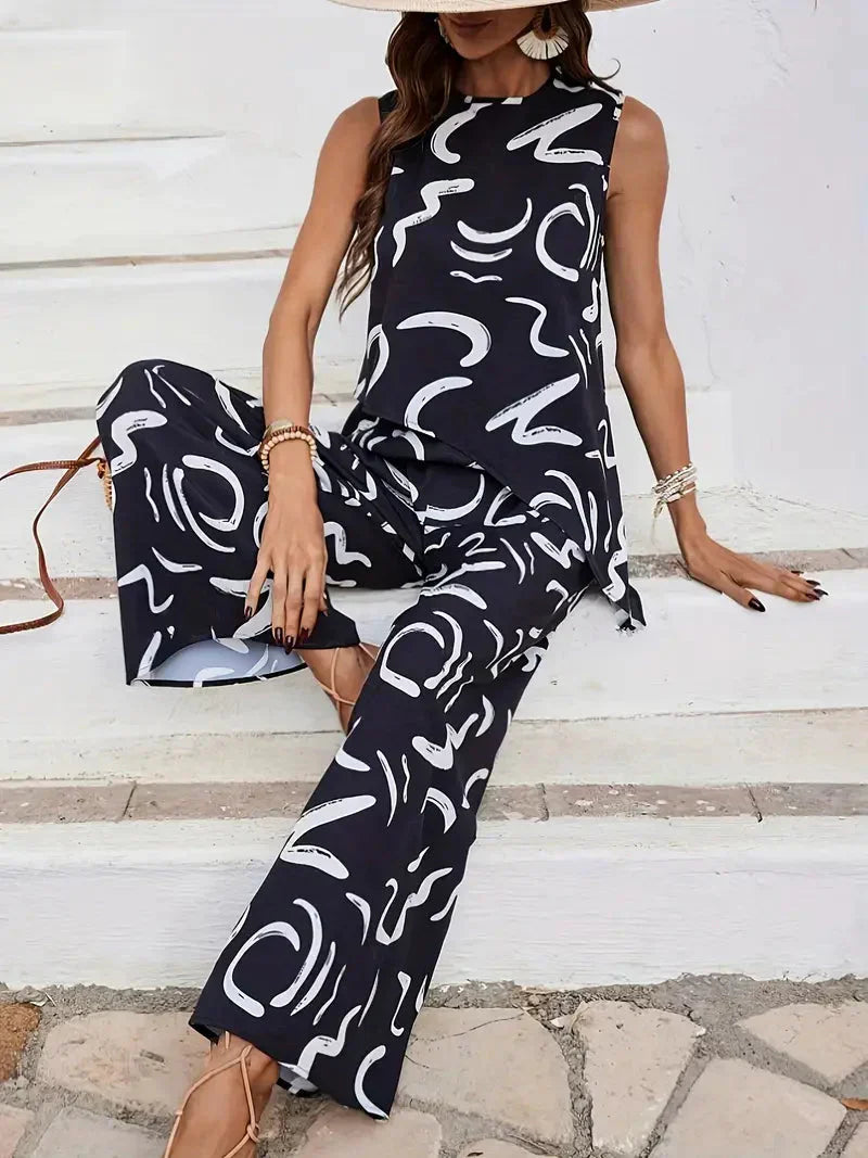 Valenzora | Wide Leg High Waist Set Matching Set Women's Clothing