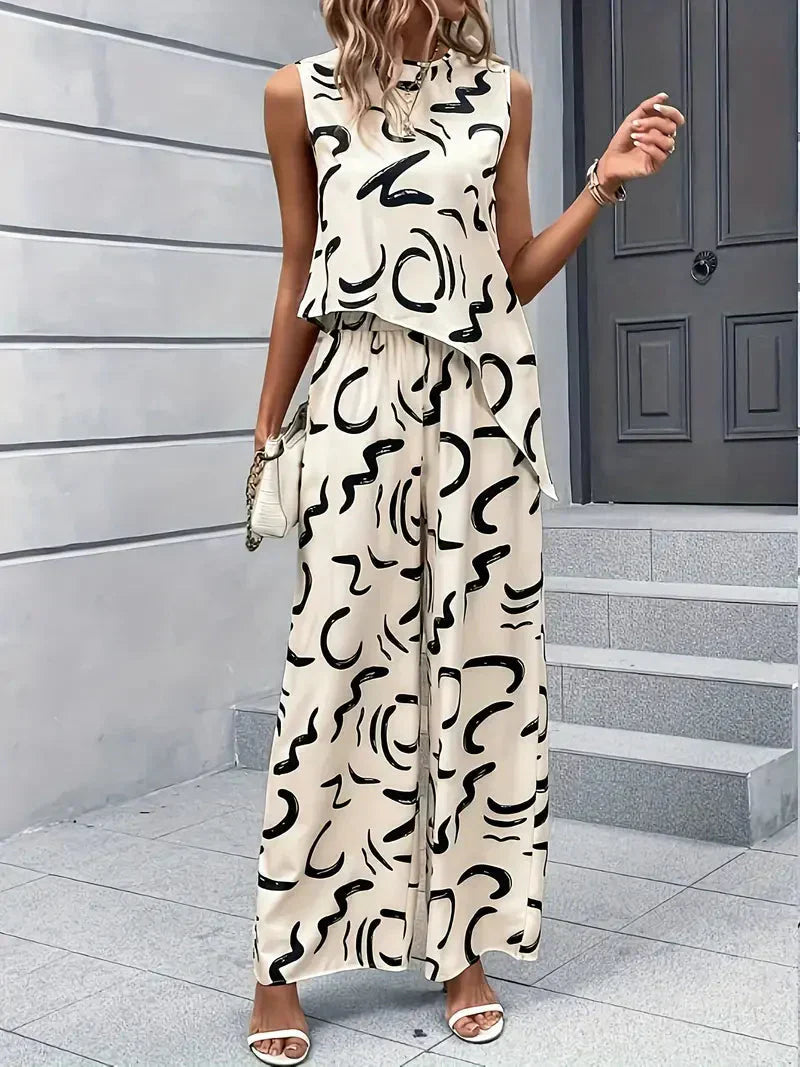Valenzora | Wide Leg High Waist Set Matching Set Women's Clothing