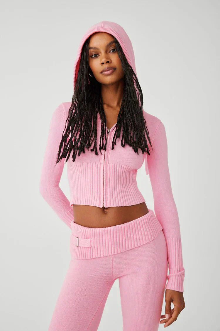 Valenzora | Strickset Kapuzenjacke Strick Cardigan Strickset Loungewear für Damen