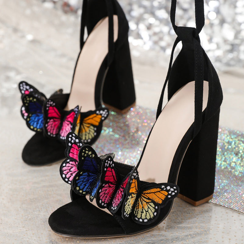 Valenzora | Orthopädische Damen-High-Heel-Sandalen mit Schmetterlingsmotiv