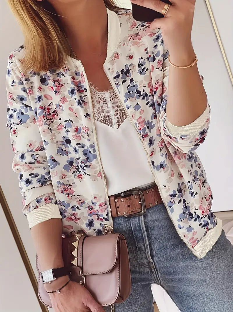 Valenzora | Bomber jacket with floral pattern