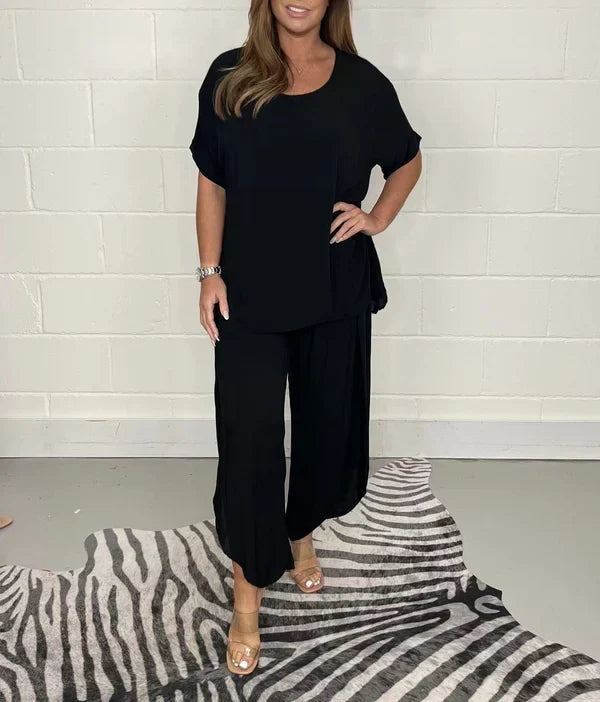 Valenzora | Zweiteiliges Hosenanzug-Set mit Ärmeln für Damen | Stylisches und bequemes Outfit
