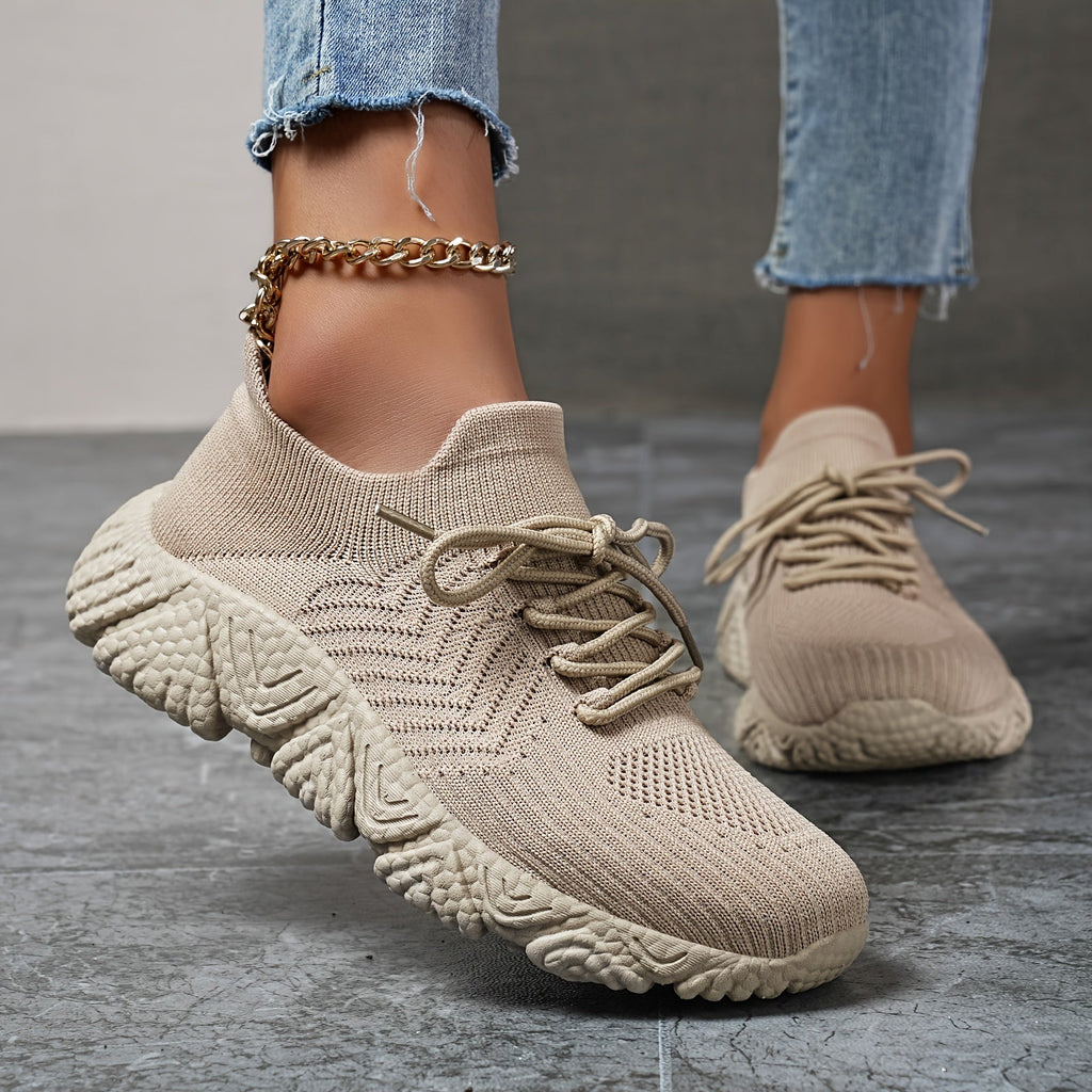 Valenzora | Atmungsaktive Low-Top-Sneakers in Unifarbe