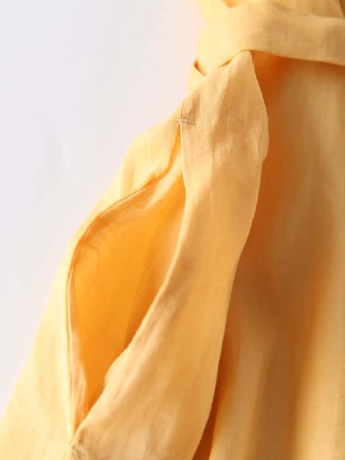 Valenzora | and linen lacing Three-quarter sleeves Solid color dress