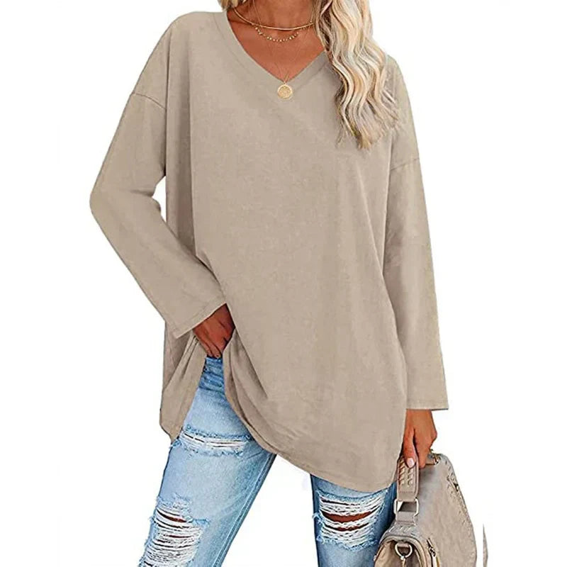 Valenzora | V-Neck Knitted Top for Women - Stylish and Comfortable Sweater