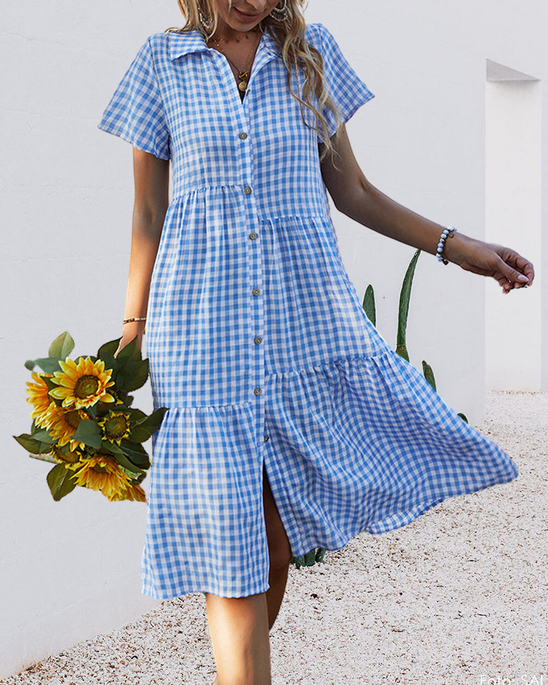 Valenzora | Lässiges Hemdblusenkleid mit Karomuster