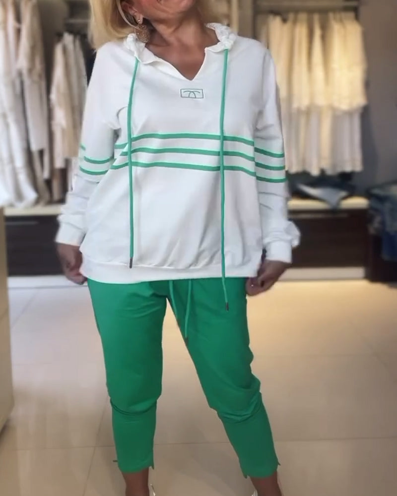 Valenzora | Set consisting of striped trousers and hooded jacket