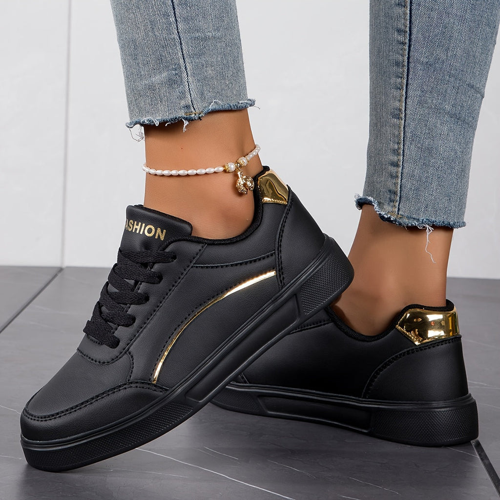 Valenzora | Women's sneakers in a solid color design with laces and a soft sole