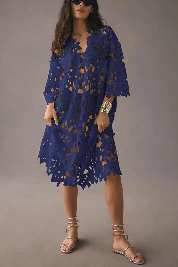 Valenzora | I Belong Here Floral Øsen Lace Cover Up Beach Midi Dress