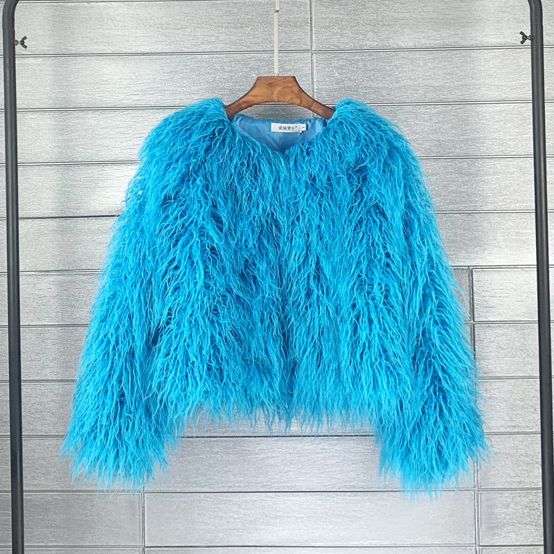 Valenzora Boho-Kunstpelzmantel