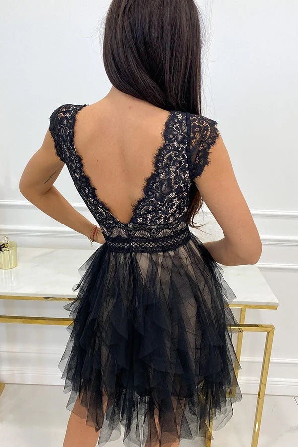 Valenzora | Infinite Beauty Lace Tulle Midi Dress