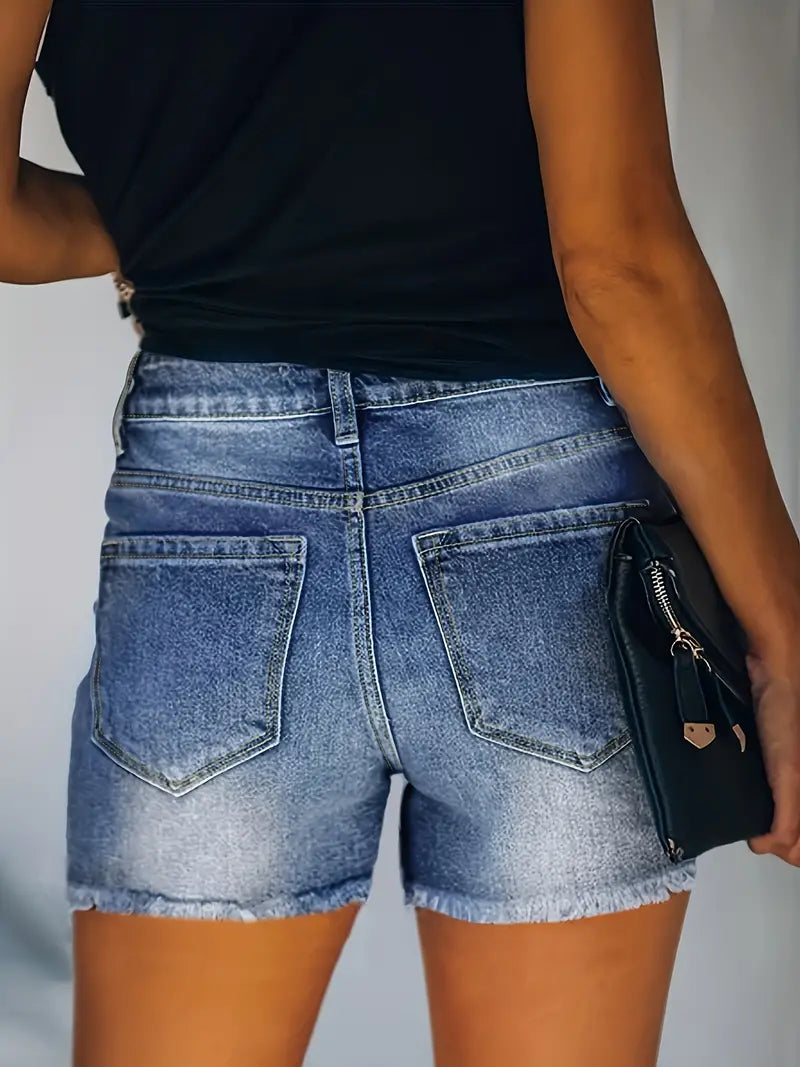 Valenzora | Spring/Summer Ribbed Denim Shorts