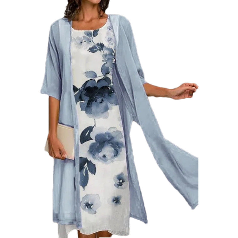Valenzora | Stylish suit dress with floral pattern