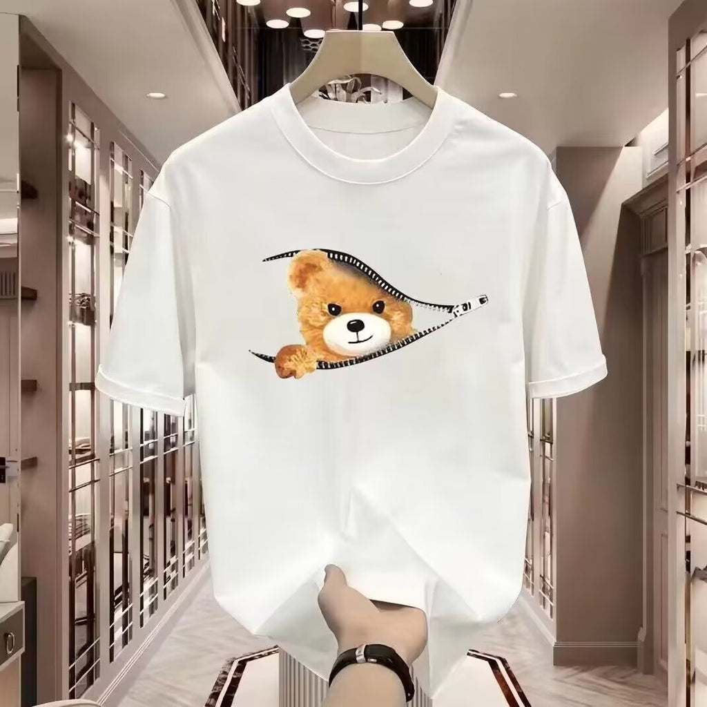 Valenzora | Cartoon-Bären-T-Shirt für Frühling/Sommer