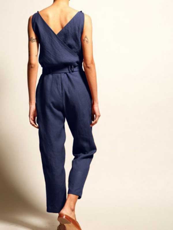 Valenzora | Neck Sleeveless Jumpsuit