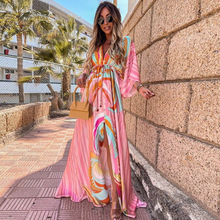 Valenzora | Elegantes bedrucktes Strandkleid
