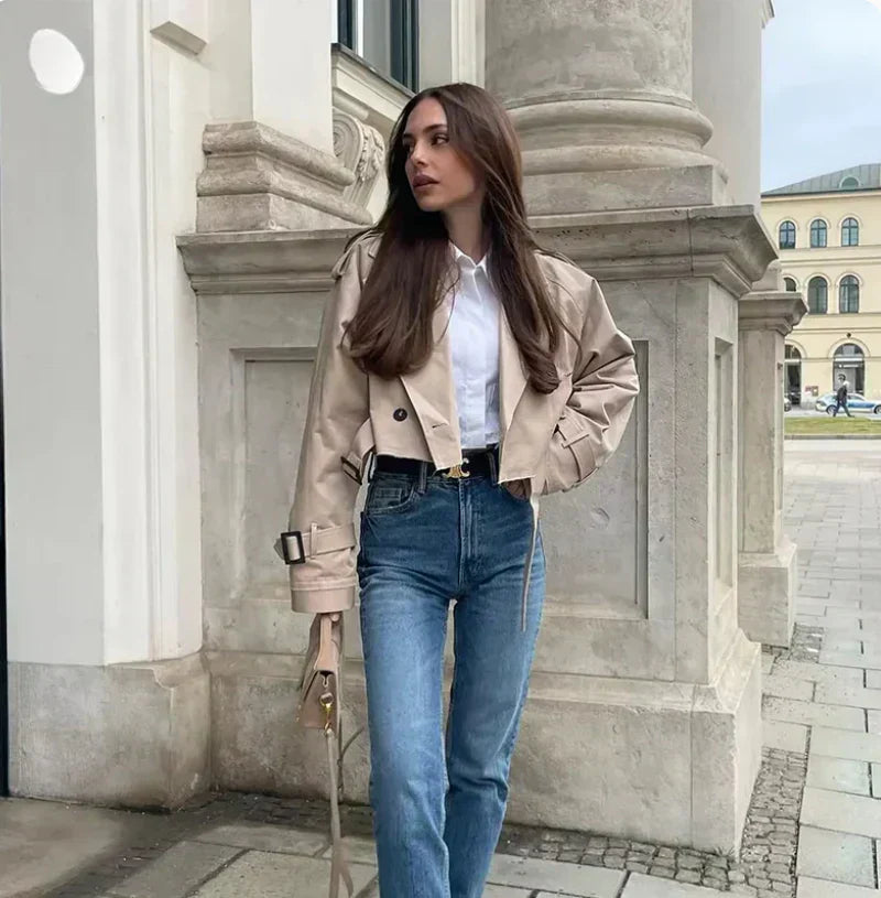 Valenzora | Langärmliger Trenchcoat mit verstellbarem Gürtel