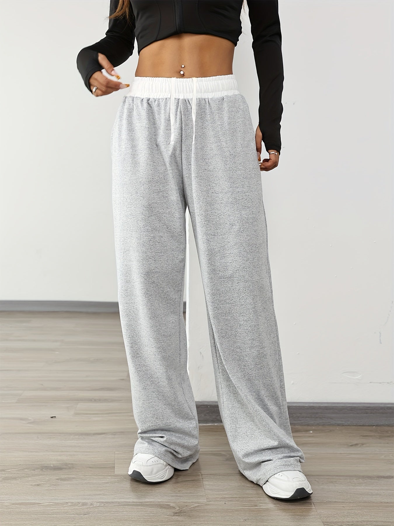 Valenzora | High Stretch Color Combination Tracksuit Bottoms with Pockets
